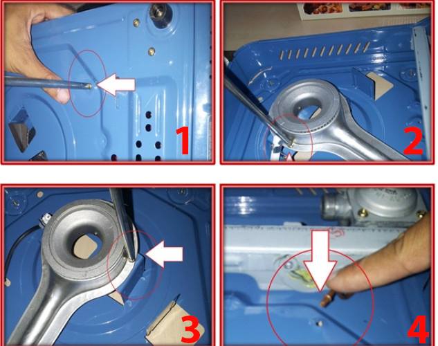 Hướng dẫn sửa bếp ga mini Namilux bật không lên lửa hay lửa rất nhỏ