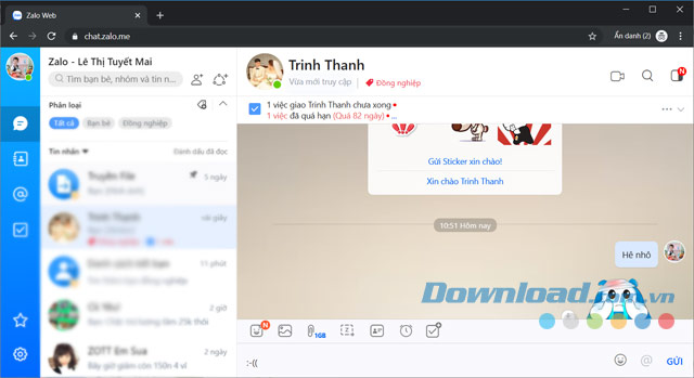 Zalo Web Đăng nhập Zalo chat Online trên trình duyệt