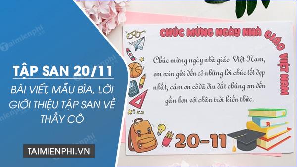 Tập san 20/11, bài viết, mẫu bìa, lời giới thiệu tập san về thầy cô