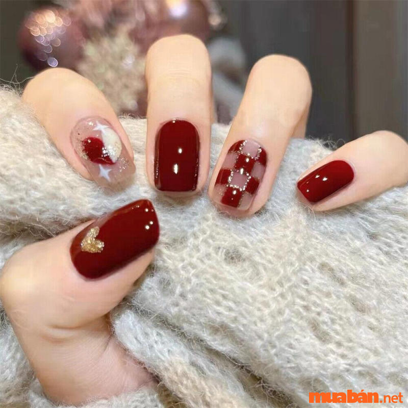 Top 16 mẫu nail màu đỏ rượu quyến rũ, sang trọng