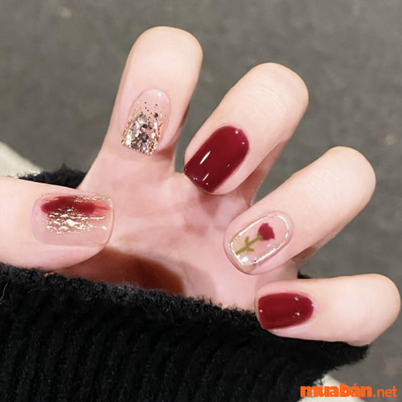 Top 16 mẫu nail màu đỏ rượu quyến rũ, sang trọng