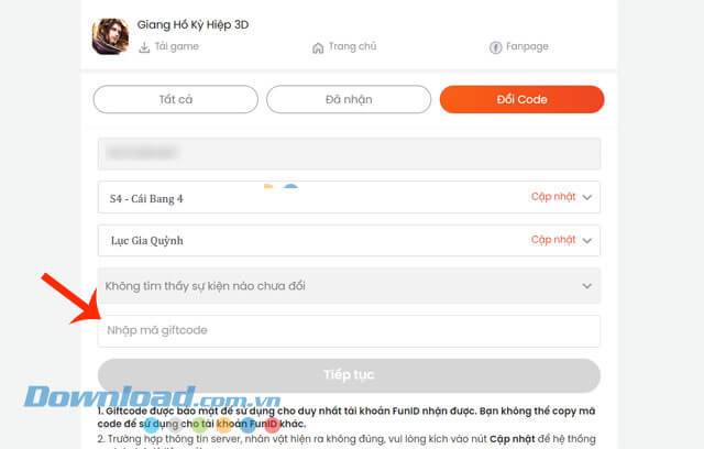 Tổng hợp mã code game Giang Hồ Kỳ Hiệp 3D và cách nhập