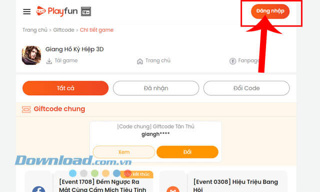 Tổng hợp mã code game Giang Hồ Kỳ Hiệp 3D và cách nhập