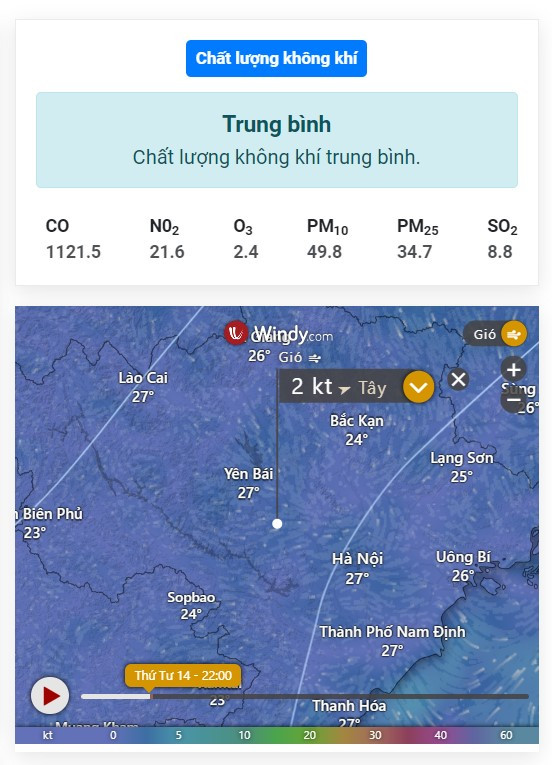 Thời tiết Xã Tình Cương - Cẩm Khê - Phú Thọ hôm nay