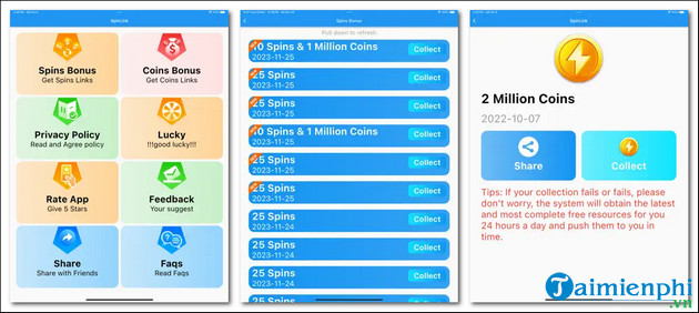 Ưng dụng nhận Spin và Vàng Coin Master hàng đầu