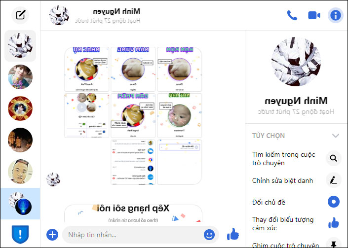 Cách làm mờ, đảo ngược tin nhắn Facebook Messenger