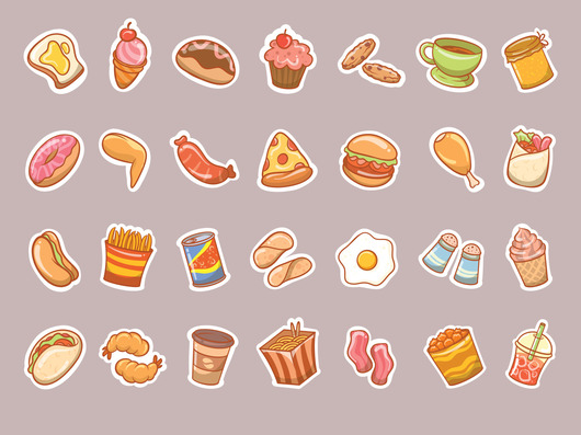 Tổng Hợp Mẫu Sticker Cute Food, Sticker Đồ Ăn Dễ Thương