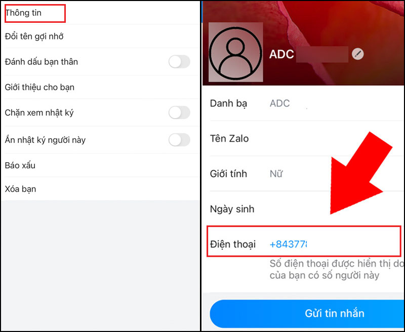 Cách lấy số điện thoại từ Zalo bị ẩn - xem và tìm số điện thoại đơn giản
