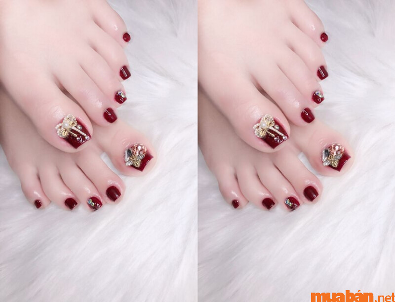 101+ Mẫu nail chân màu đỏ tôn da, “chanh sả” mới nhất