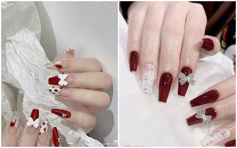 15 mẫu nail nơ xinh đơn giản dễ phối đồ cho nàng tiểu thư