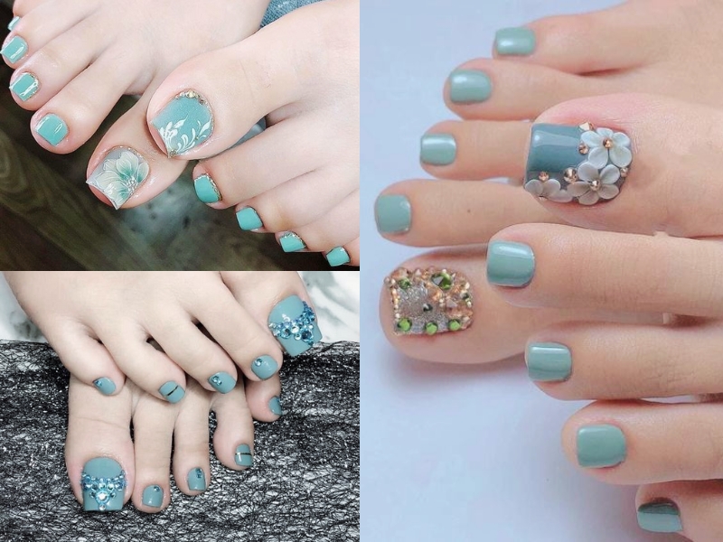 Top 10 Mẫu Nail Chân Màu Xanh Nước Biển Hot Nhất Năm 2024