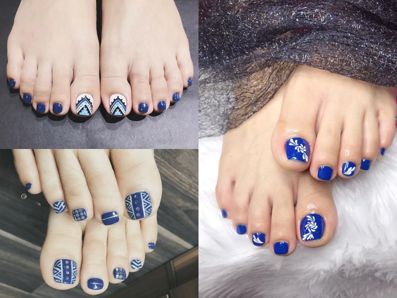 Top 10 Mẫu Nail Chân Màu Xanh Nước Biển Hot Nhất Năm 2024