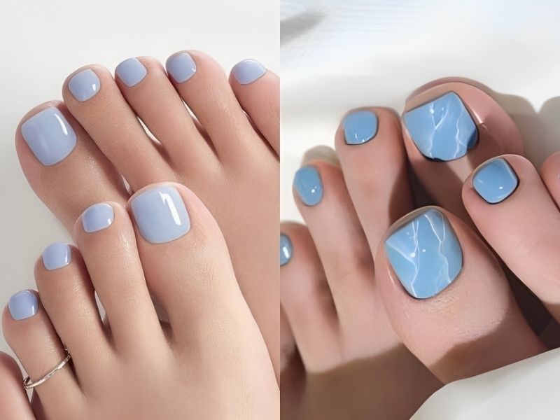 Top 10 Mẫu Nail Chân Màu Xanh Nước Biển Hot Nhất Năm 2024