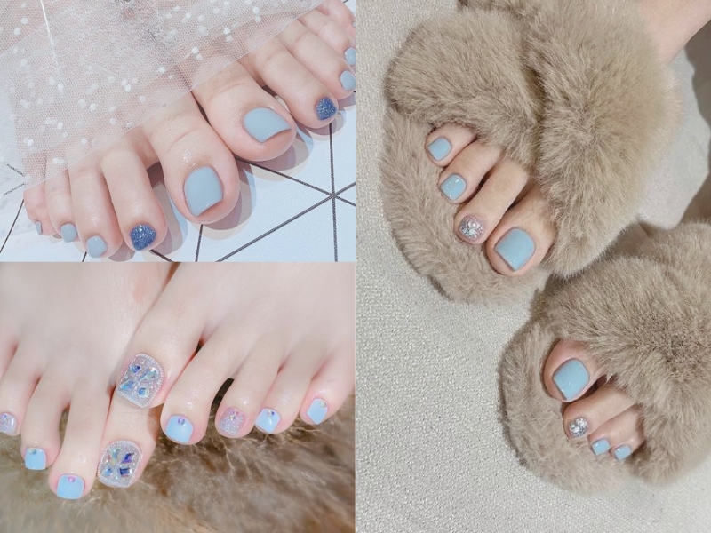 Top 10 Mẫu Nail Chân Màu Xanh Nước Biển Hot Nhất Năm 2024