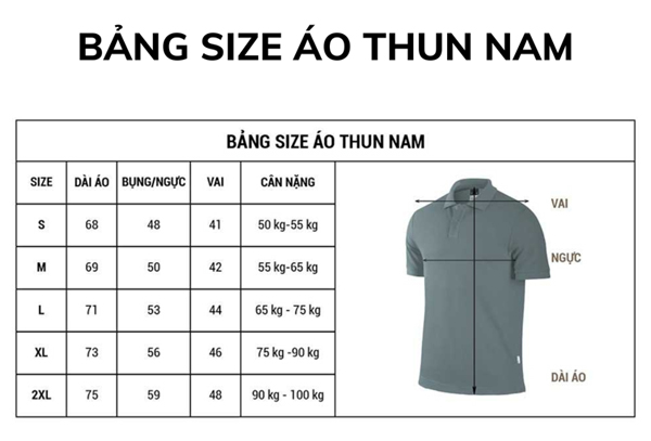 Bảng size áo nam chuẩn nhất dựa trên cân nặng, chiều cao