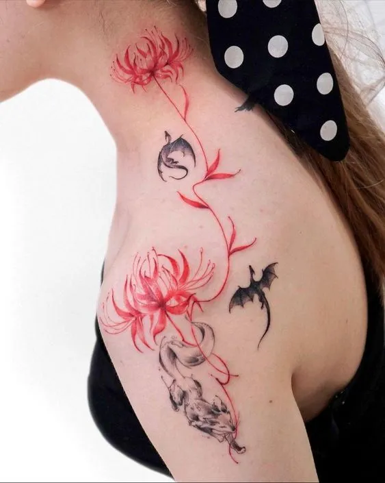 99+ hình xăm bông hoa trên vai được ưa thích nhất hiện nay - Genztattoo