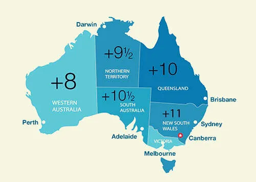 Múi giờ Úc và Việt Nam chênh lệch bao nhiêu tiếng?