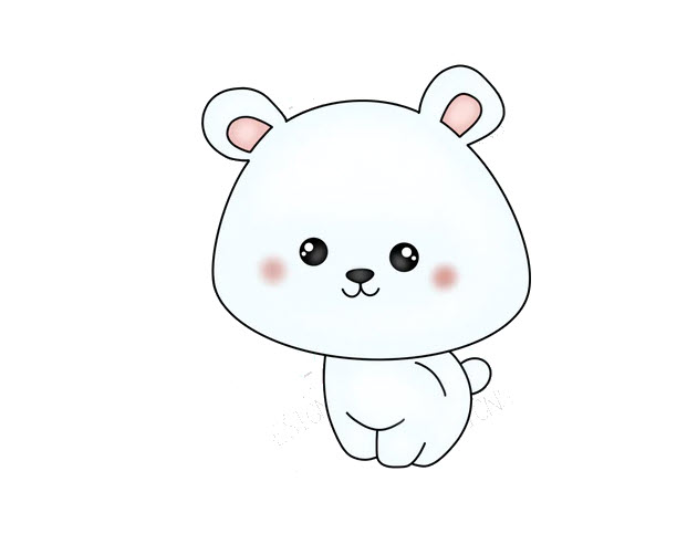 Chibi gấu trắng đáng yêu và đáng yêu trên ảnh