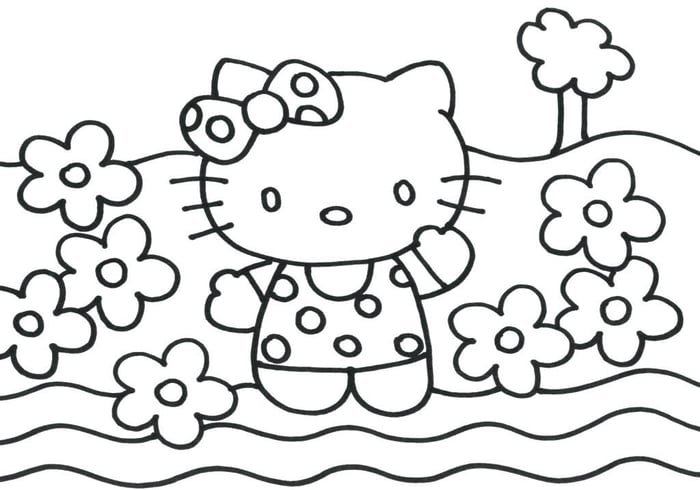 Bộ sưu tập tranh tô màu Hello Kitty đáng yêu