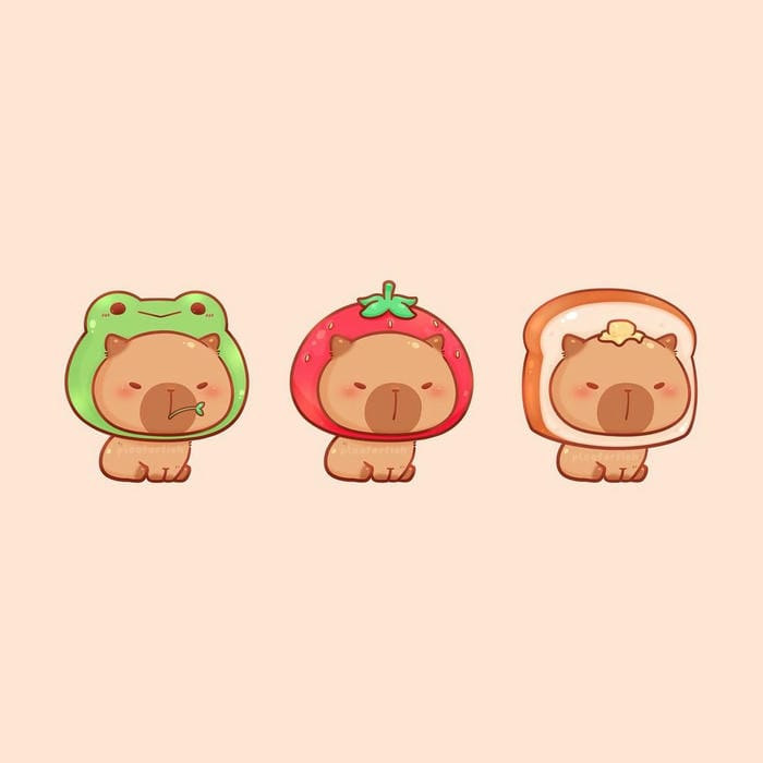 100+ hình ảnh Capybara chibi cute dễ thương khiến fan mê đắm